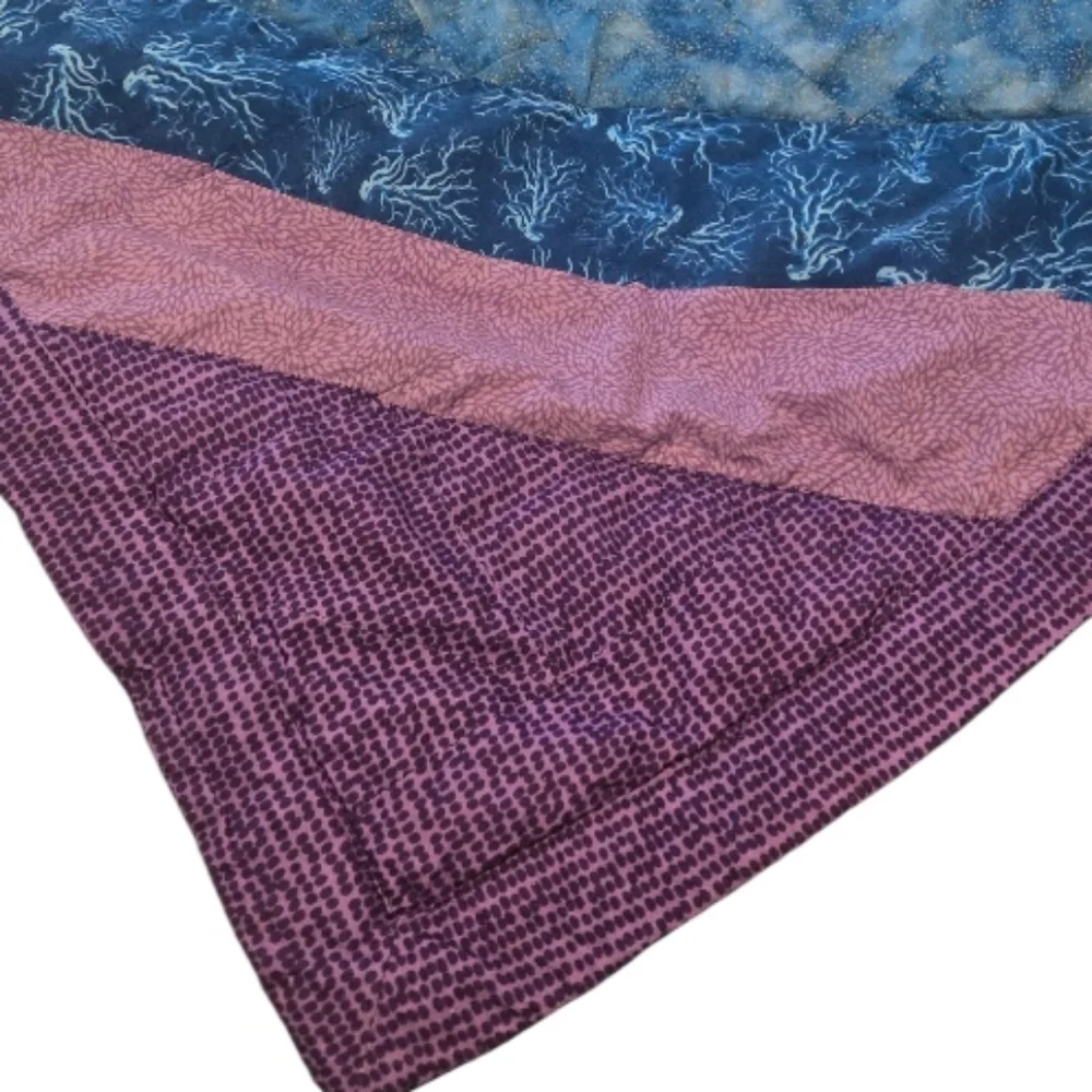 Handmade Vibrant Multicolor Patchwork Quilt ~ 3 x 4